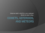 Comets, Asteriods, and Meteors