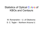 Statistics of Optical Colors of KBOs and Centaurs