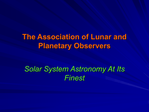 The Association of Lunar and Planetary Observers Solar System