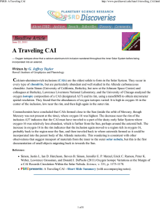 June 22, 2011 PSRD: A Traveling CAI