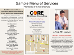 Menu of Services example - Healthcare Consulting Services