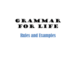 Grammar for Life - Hillsdale Public Schools