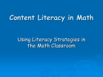 Content Literacy in Math - Literacy-in