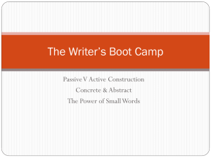 The Writer`s Boot Camp (Powerpoint)