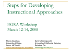 Steps for Developing Instructional Approaches EGRA