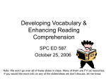 Developing Vocabulary & Enhancing Reading Comprehension
