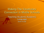 Making The Vocabulary Connection in Middle