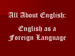 All About English? Day 2: Foreign Language