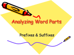 Analyzing Word Parts