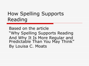 How Spelling Support Reading
