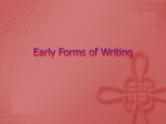 Early Forms of Writing