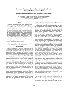 Frequent Frames as Cues to Part-of-Speech in Dutch: