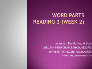 Lecturer : Eko Rujito, M.Hum JURUSAN PENDIDIKAN BAHASA INGGRIS UNIVERSITAS NEGERI YOGYAKARTA E-mail:
