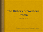 The History of Western Drama - Blue Valley School District