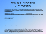 Unit Title_ Playwriting: DYPF Workshop