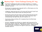 Mystery Night – Patrol Challenge Evening 26th Aug