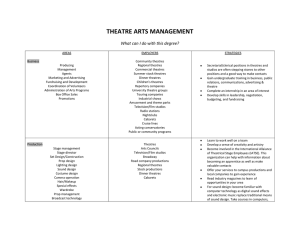 THEATRE ARTS MANAGEMENT What can I do with this degree?