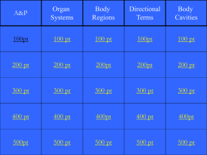 Chapter 1 Jeopardy A and P