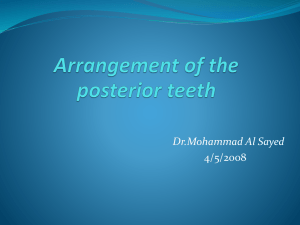 Arrangement of the posterior teeth