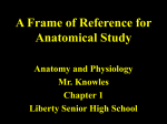A Frame of Reference for Anatomical Study Anatomy and