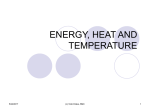 ENERGY, HEAT AND TEMPERATURE