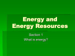 Energy and Energy Resources