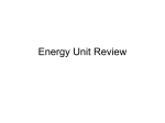 Energy Unit Review - Bibb County Schools