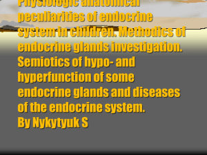 13 Physiologicoanatomical peculiarities of endocrine system in