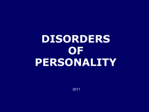 Definition: PERSONALITY DISORDERS