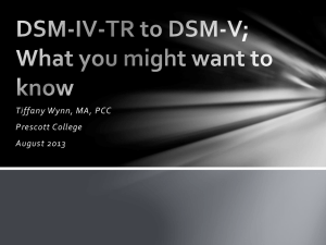 DSM-IV-TR to DSM-V