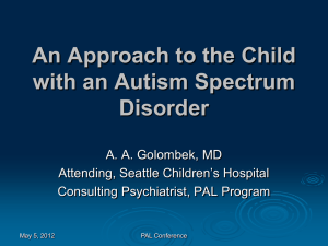 A Diagnostic and Management Approach to Autism and other