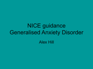 NICE guidance Generalised Anxiety Disorder