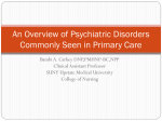 An Overview of Psychiatric Disorders Commonly Seen in