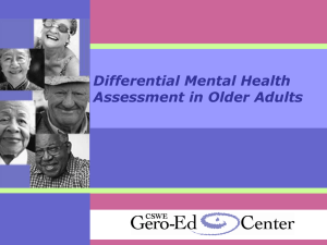 Differential Mental Health Assessment in Older Adults