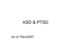 ASD & PTSD - Roger Peele: Introduction