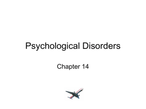 Psychological Disorders - Stephen F. Austin State University