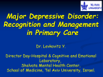 Major Depressive Disorder Recognition and Management