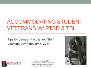 Accommodating student veterans w/ptsd & TBI
