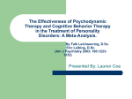 The Effectiveness of Psychodynamic Therapy and Cognitive