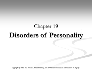 Disorders of Personality