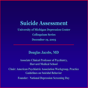 SUICIDE ASSESSMENT PROTOCOL - University of Michigan