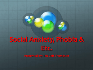 Social Anxiety, Phobia & Etc.