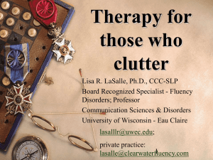 Cluttering: Diagnosis and Therapy Guidelines