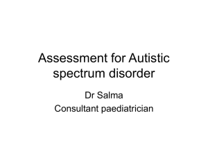 Assessment for Autistic spectrum disorder