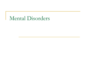 Mental Disorders - University of Alberta