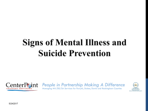 Signs of Mental Illness and Suicide Prevention