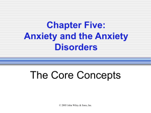 Chapter Five - Anxiety and the Anxiety Disorders