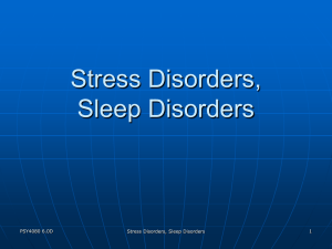 Stress Disorders Sleep Disorders