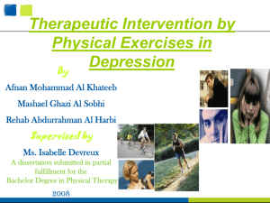 Physiological Effects of Physical Exercise on Depression (Cont.)