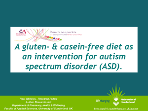 A gfcf diet as an intervention for ASD